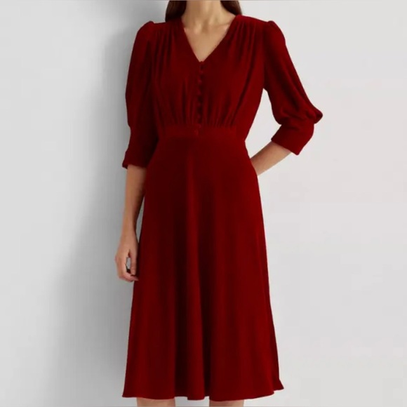 Lauren Ralph Lauren- Women’s Velvet Dress - Size 18W - Picture 4 of 7